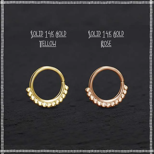 14k Rose Gold Septum Jewelry | Cool Breeze