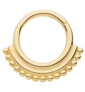 14kt Gold Beaded Line Hinged Segment Ring