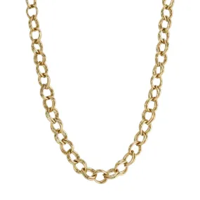 1928 Jewelry Classic Knurled Oval Double Link Chain Necklace 16"   3" Extender