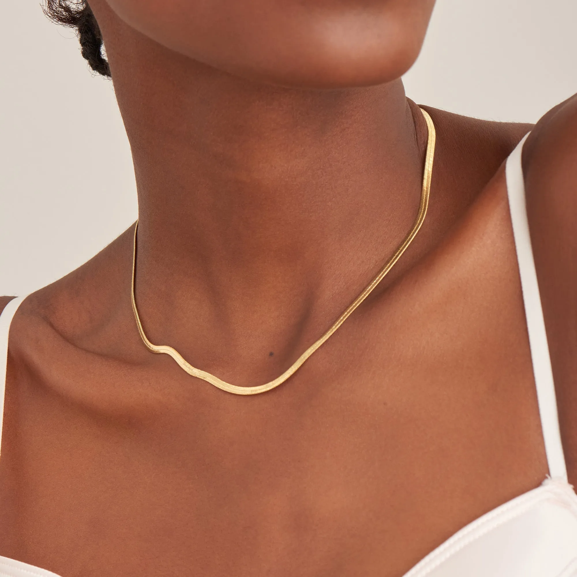 Ania Haie Gold Flat Snake Chain Necklace