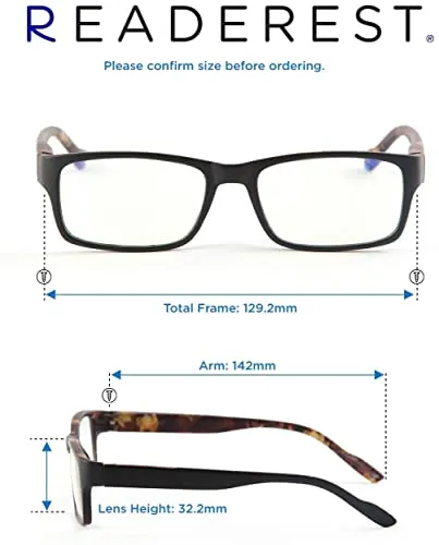 Blue-Light-Blocking-Reading-Glasses-Black-Camo-0-50-Magnification-Computer-Glasses