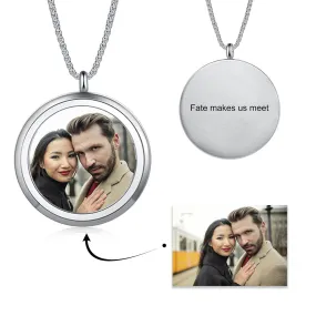 Classic Round Customized Photo Pendant with Engraving Text