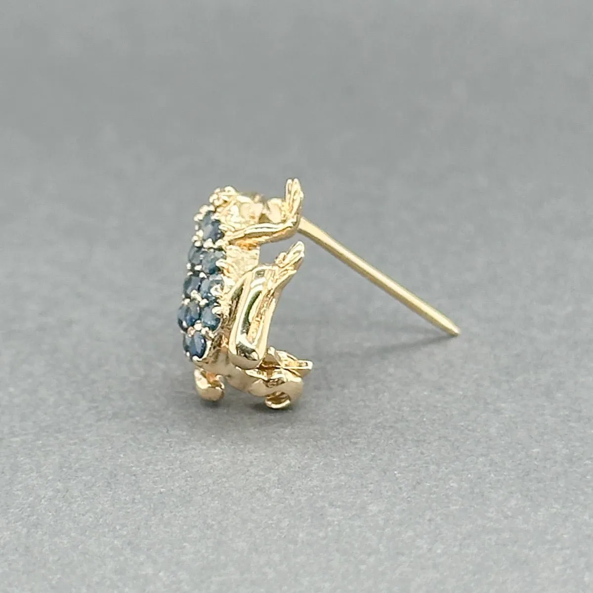 Estate 14K Y Gold 0.39ctw Sapphire & 0.01ctw H-I/SI1-2 Diamond Frog Pin