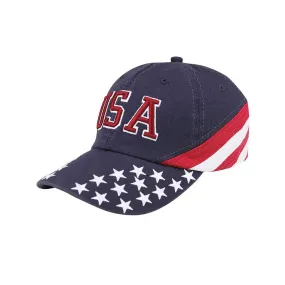 Low Profile Cotton Twill Washed USA Flag Cap