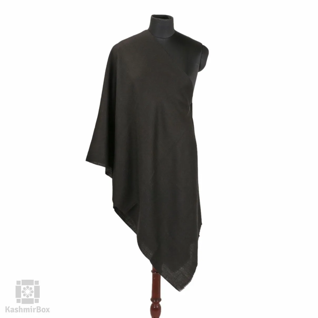 Metal Black Solid Woolen Stole