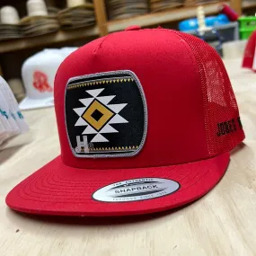 New 2022 Jobes Hats Trucker - All Red Serape Patch / Grey border