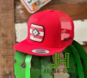 NEW 2023 Jobes Trucker Cap - All Red Aztec Maroon patch