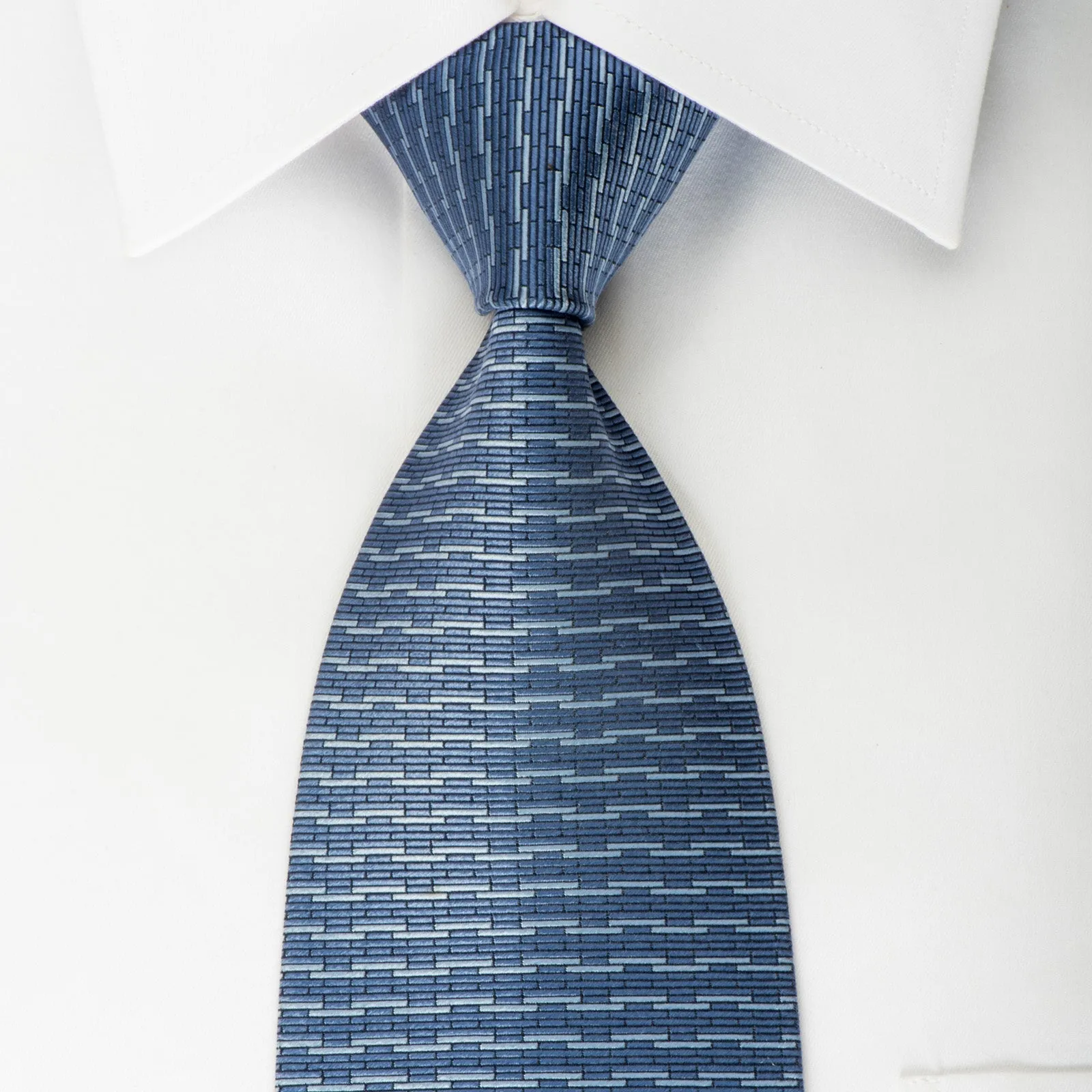 Nina Ricci Silk Necktie Blue Geometric On Navy Classic 3 3/4 Inch