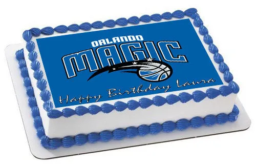 Orlando Magic - Edible Birthday Cake Topper OR Cupcake Topper, Decor