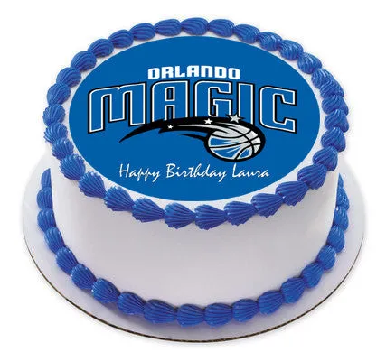 Orlando Magic - Edible Birthday Cake Topper OR Cupcake Topper, Decor