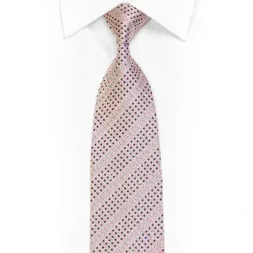 Pink Silver Striped Rhinestone Necktie With Silver Sparkles