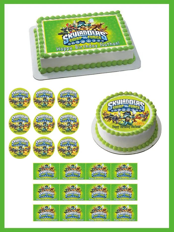 Skylanders Swap Force (Nr2) - Edible Cake Topper OR Cupcake Topper, Decor