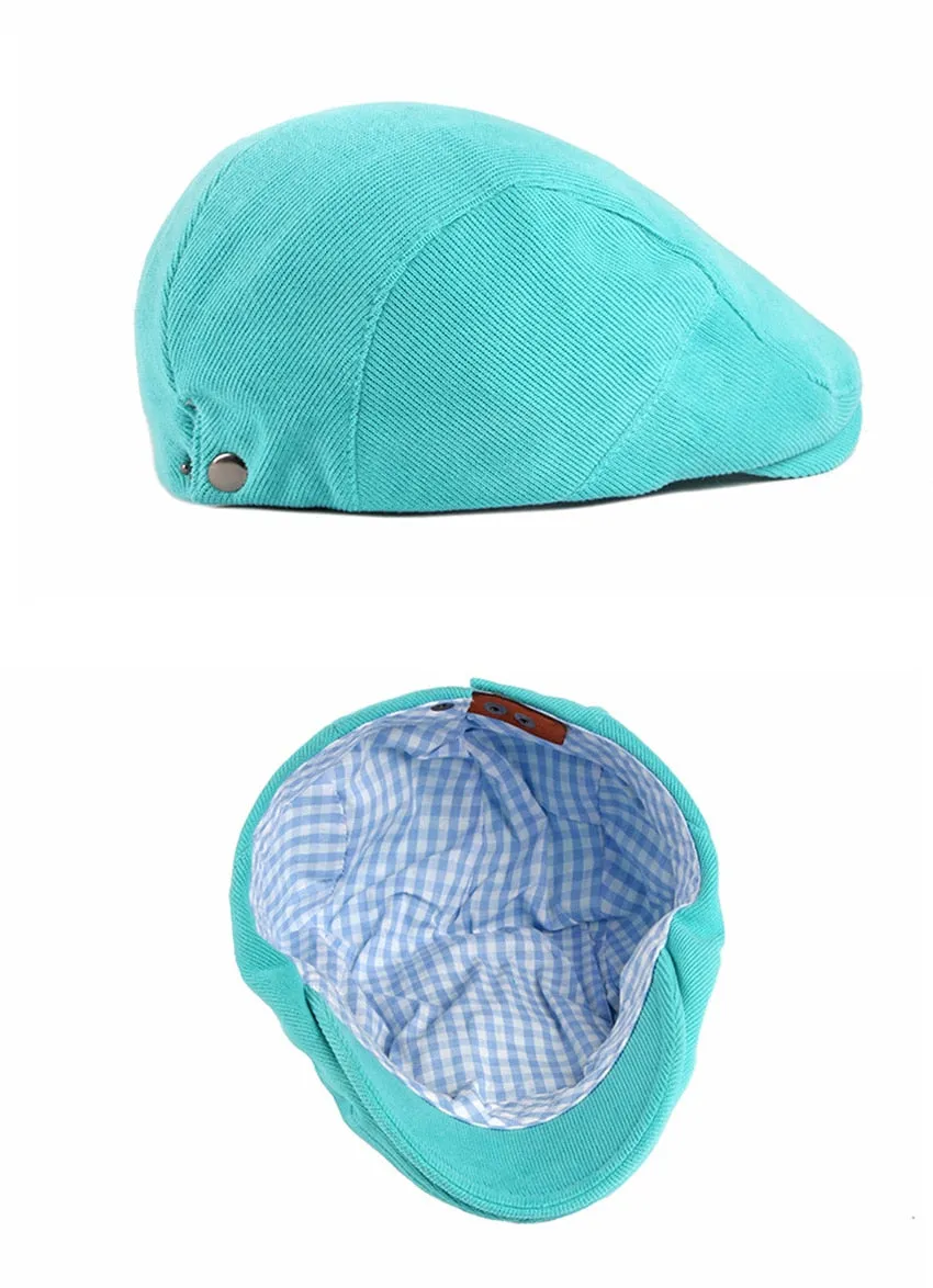 Spring Autumn Men Ladies Casual Fashion Women Beret Ivy Newsboy Solid Yellow Blue Peaked Flat Cap Duckbill Hat