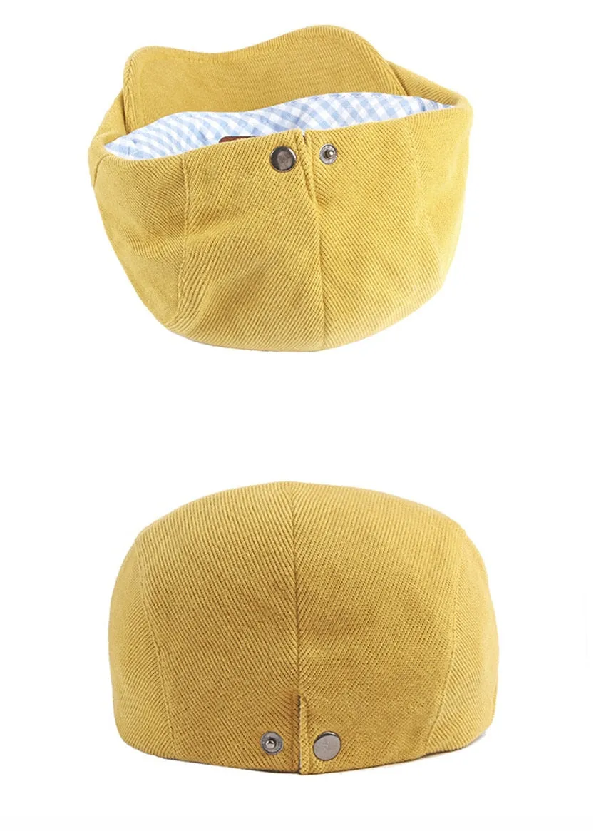 Spring Autumn Men Ladies Casual Fashion Women Beret Ivy Newsboy Solid Yellow Blue Peaked Flat Cap Duckbill Hat