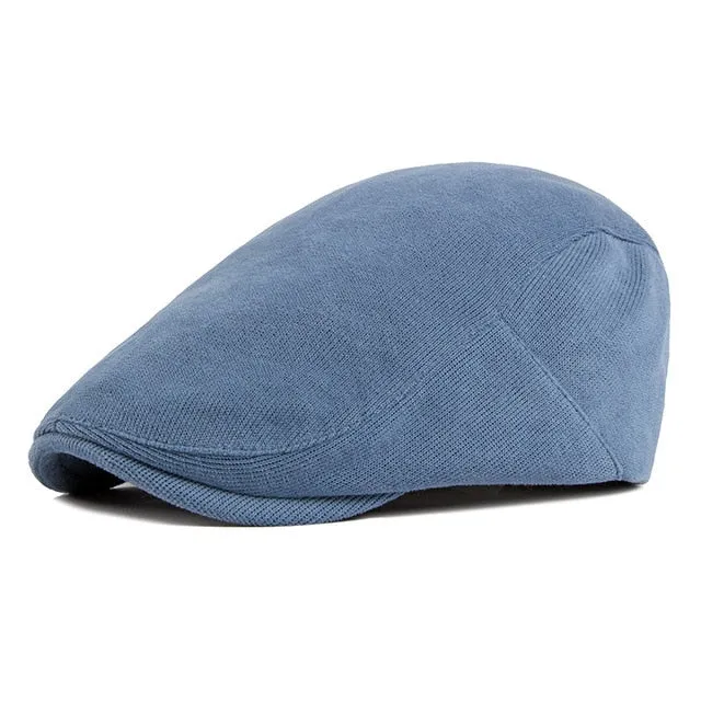 Spring Autumn Men Ladies Casual Fashion Women Beret Ivy Newsboy Solid Yellow Blue Peaked Flat Cap Duckbill Hat