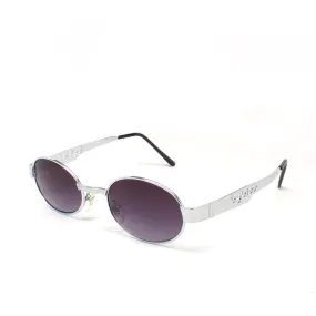 //Style 29// Deadstock Vintage Standard Size Santa Fe Oval Sunglasses -Silver