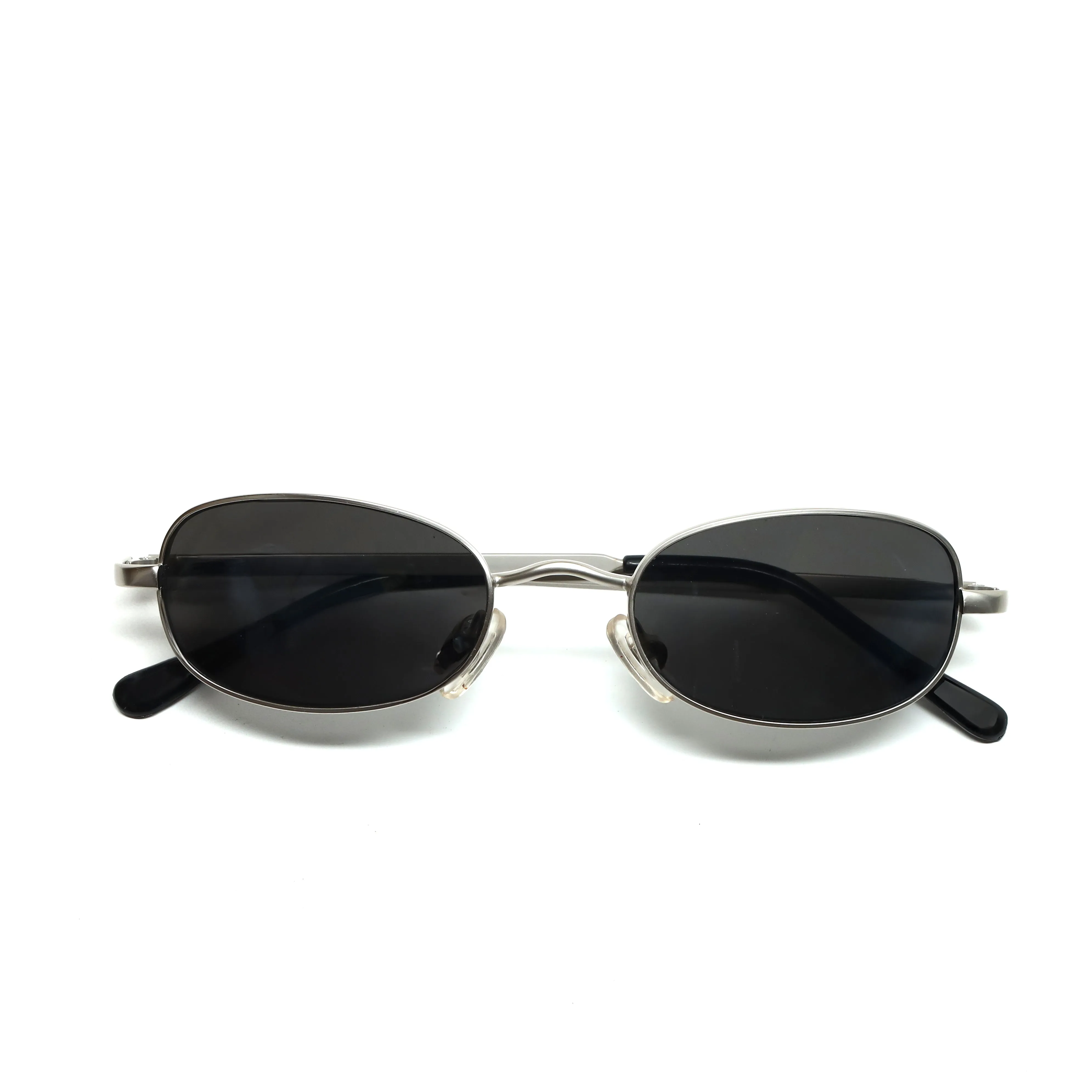 //Style M093 // Vintage 90s Small Size Matrix Style Sunglasses - Silver