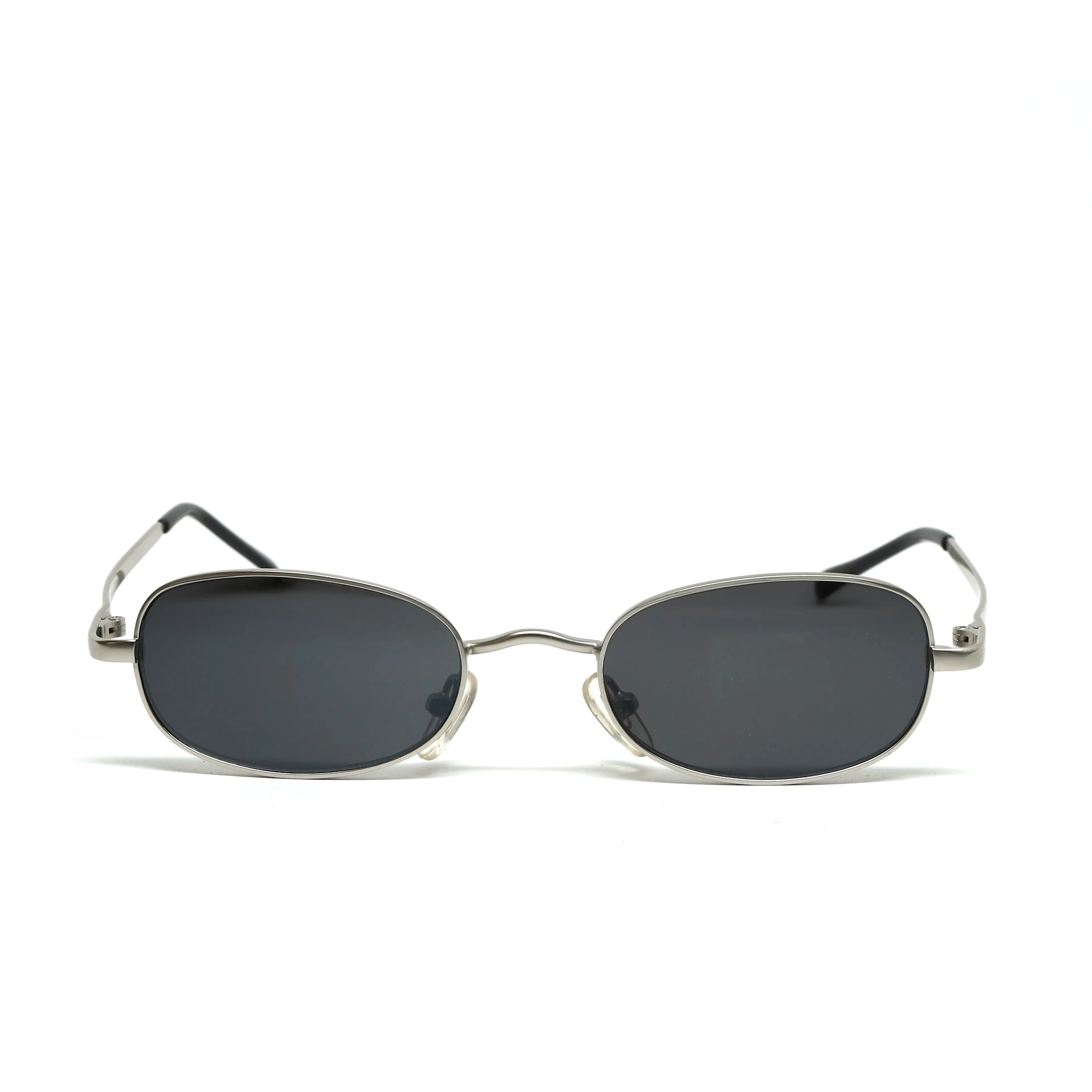 //Style M093 // Vintage 90s Small Size Matrix Style Sunglasses - Silver