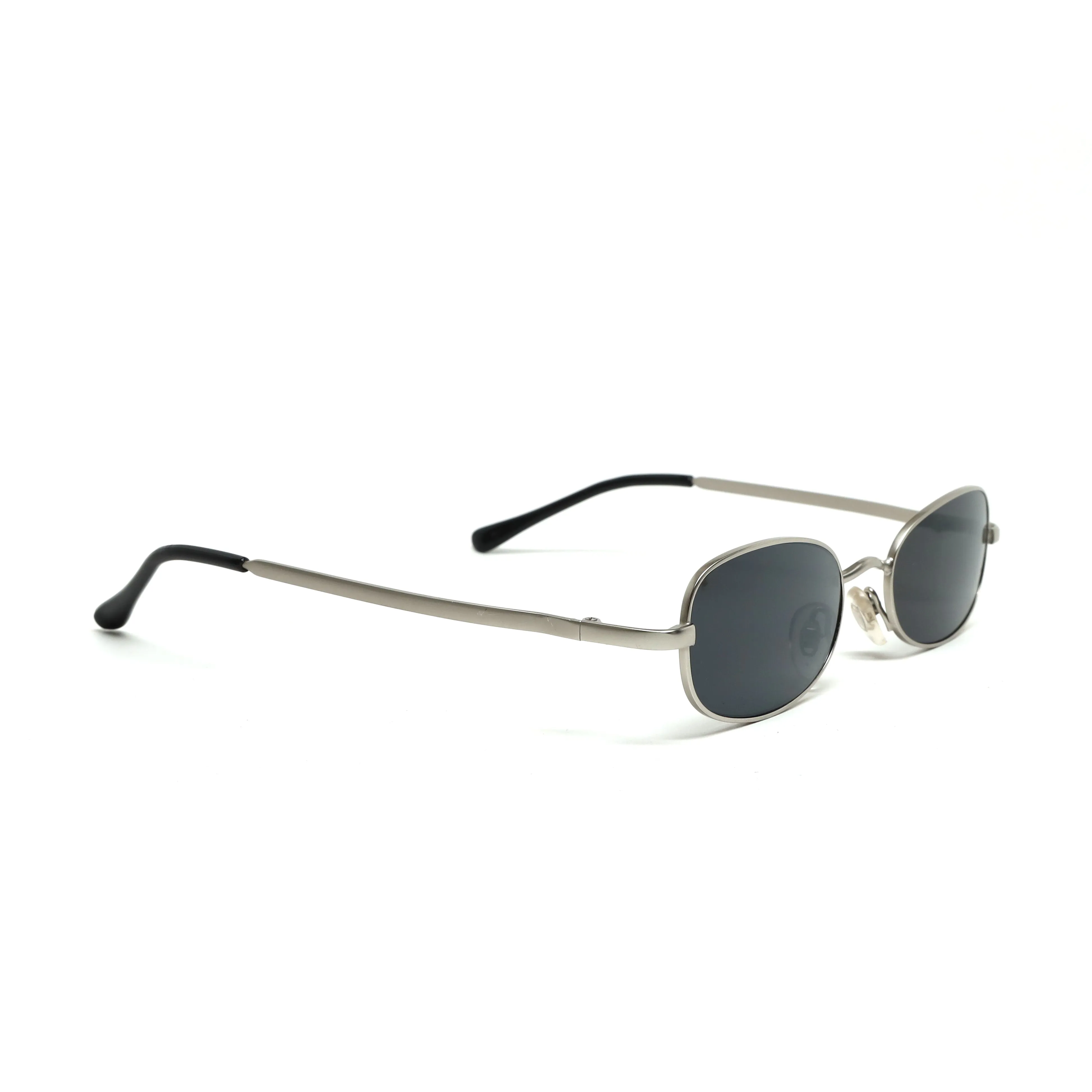 //Style M093 // Vintage 90s Small Size Matrix Style Sunglasses - Silver