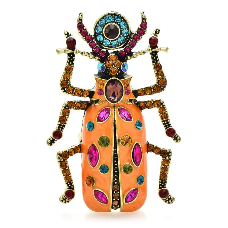 TEEK - Enamel Beetle Brooches