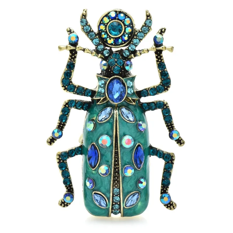 TEEK - Enamel Beetle Brooches