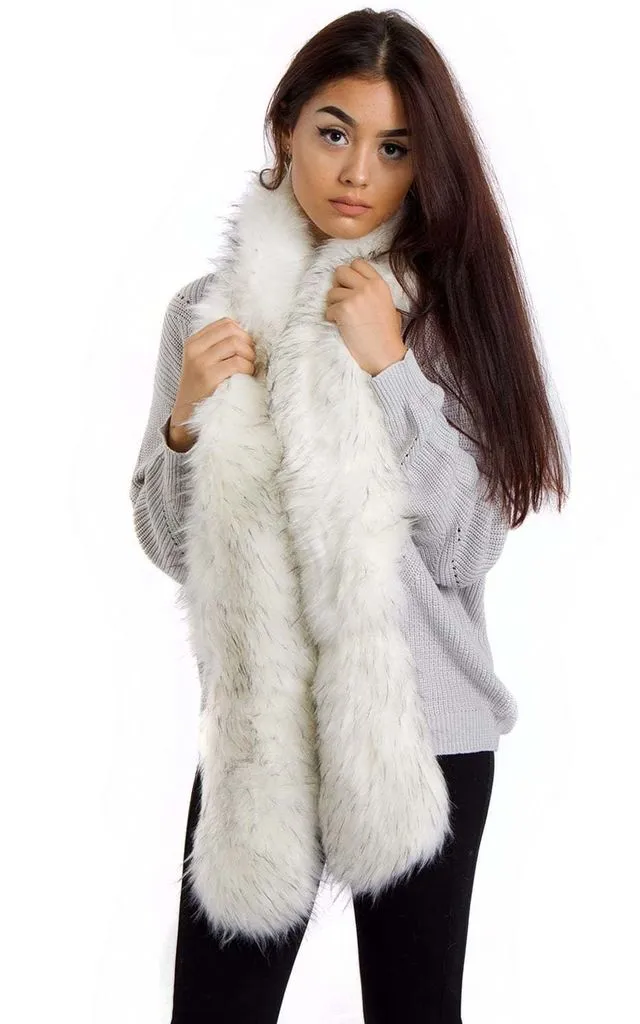 Thick Soft Fluffy Faux Fur Long Collar Scarf