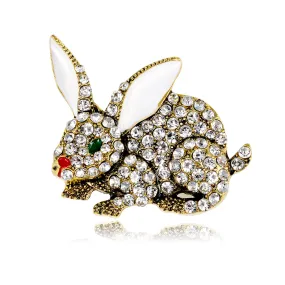 Vintage Rabbit Rhinestone Brooches