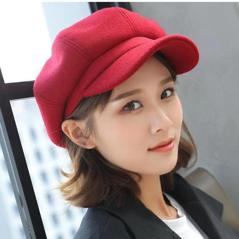 Wenkouban Newsboy Caps New Arrive Women Newsboy Gatsby Cap Octagonal Baker Peaked Beret Driving Hat Female Sunscreen Hats Painter Tour Cap